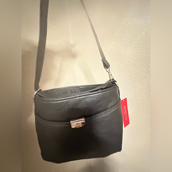 Rosetti Black Shoulder Bag with Silver Accent - Picture 2 of 5